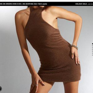 MOTEL X IRIS Mende Mini Dress in Knit Brown × 1 XS